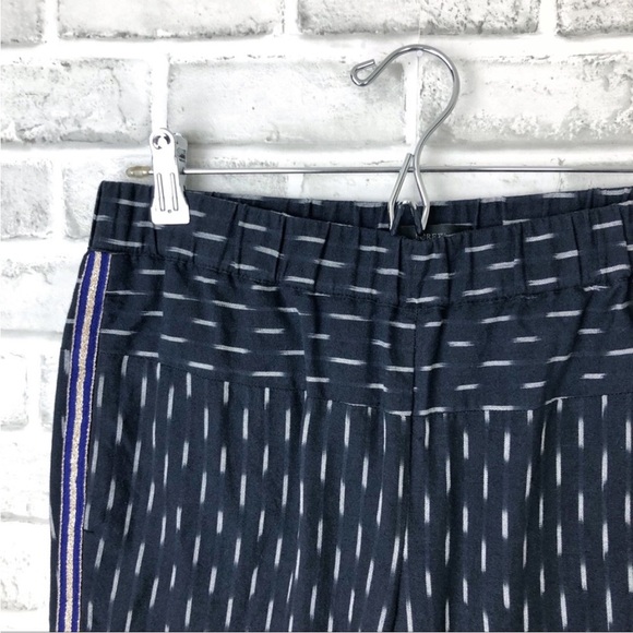 J Crew Pull On Ikat Pant Metallic Tux Stripe Navy 4 - Picture 3 of 8